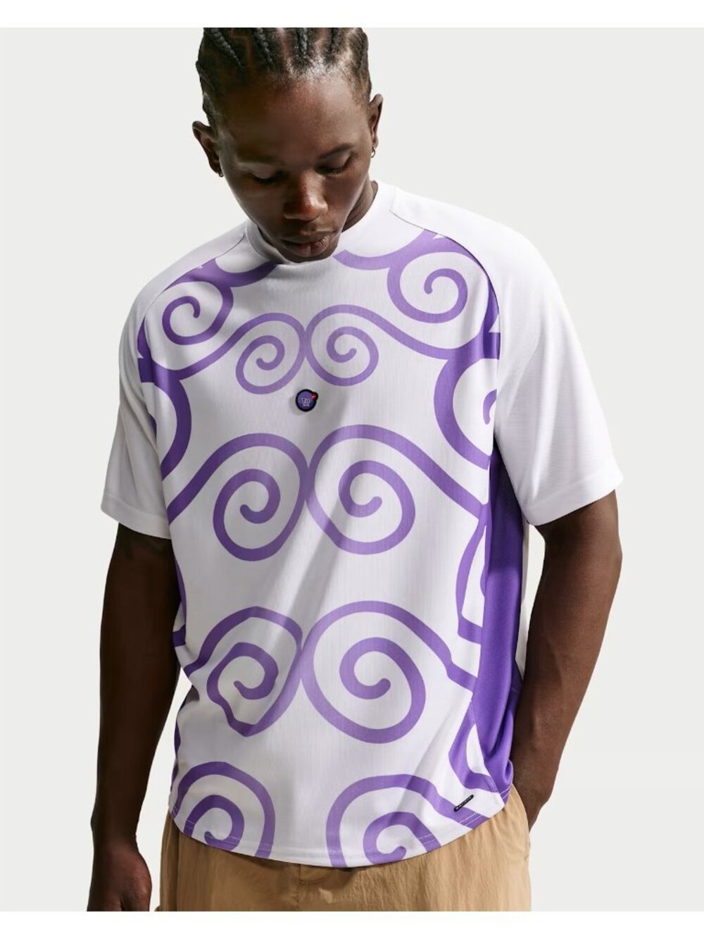 Nike One Piece Jersey Mens Large L White Purple GOMU GOMU Short Sleeve Shirt SS